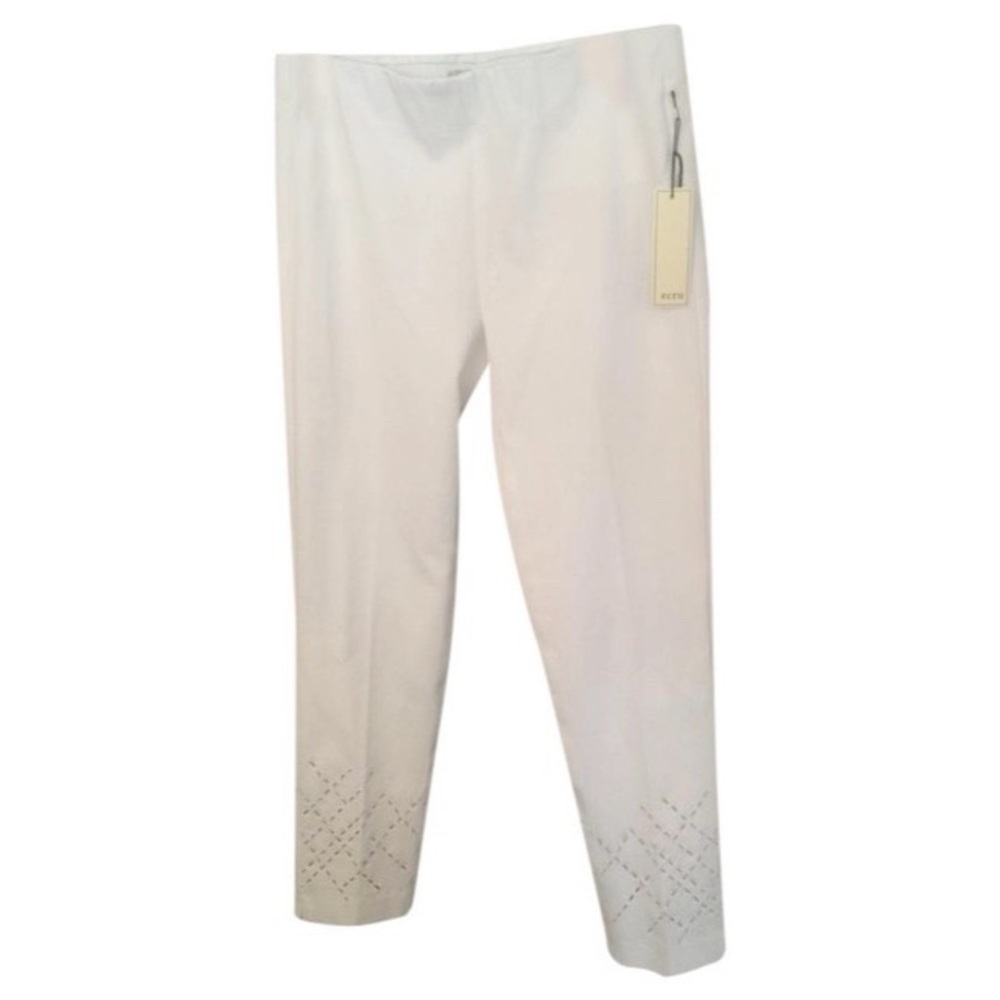 Anthropologie Ecru White Lambert Slim Cropped Pants Sz 10